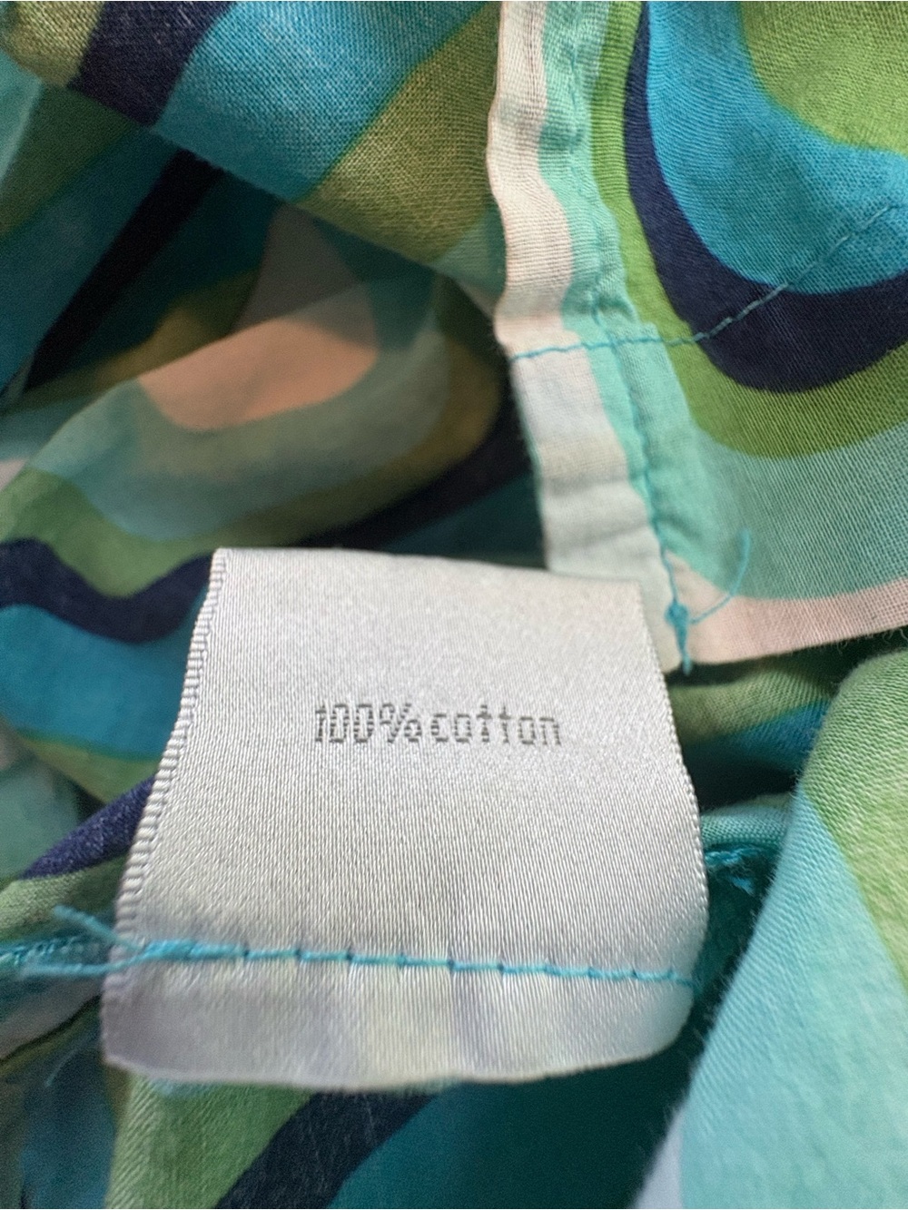 Lesley Evers Ellie Light Cotton Tunic Dress XS Made in CA Beach Blue Green - Picture 7 of 9